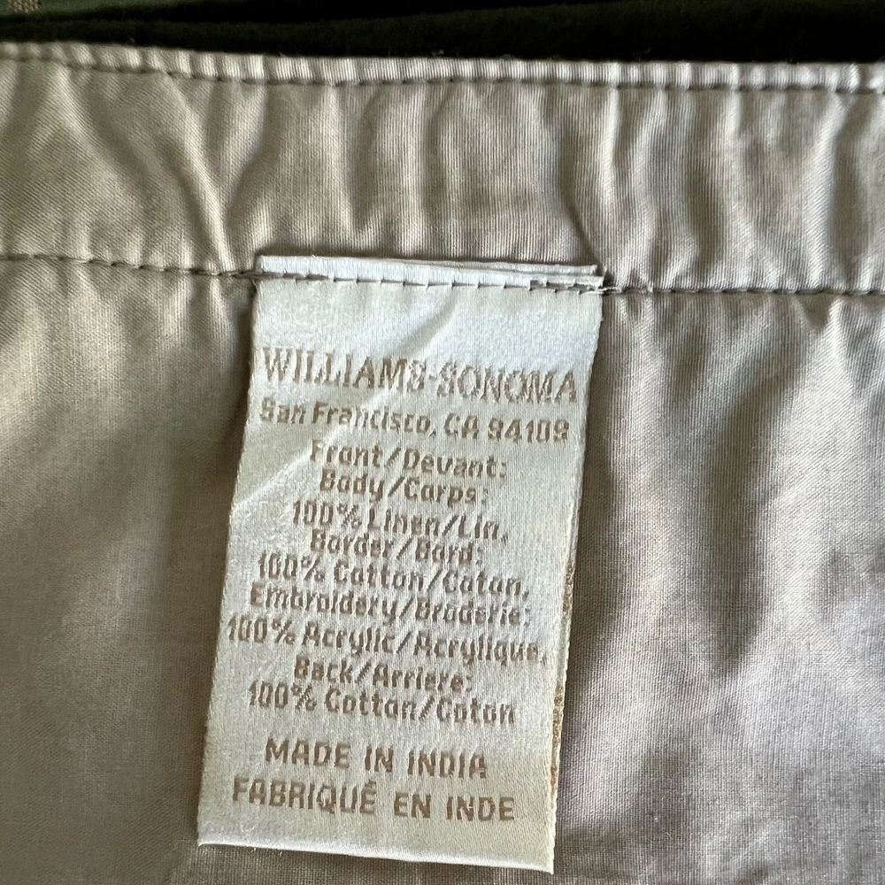 William Sonoma Linen~Green Velvet Trim & Holiday Berries 🎄 Set of 4 Placemats - Picture 5 of 10